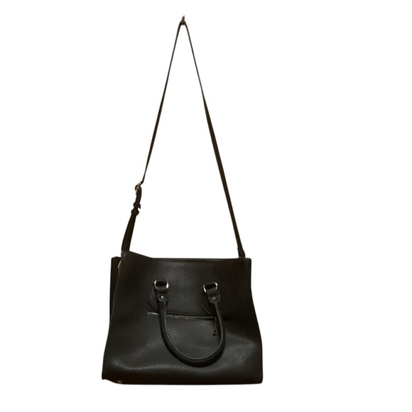 MADISON WEST BLACKK TOTE/COMPUTER BAG 14” x 11” GENTLY USED - Picture 2 of 5